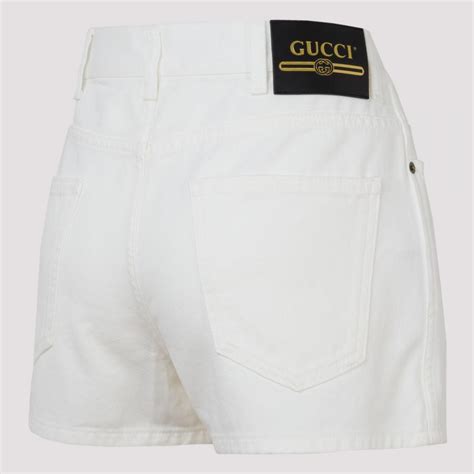 white gucci shorts|Gucci denim shorts.